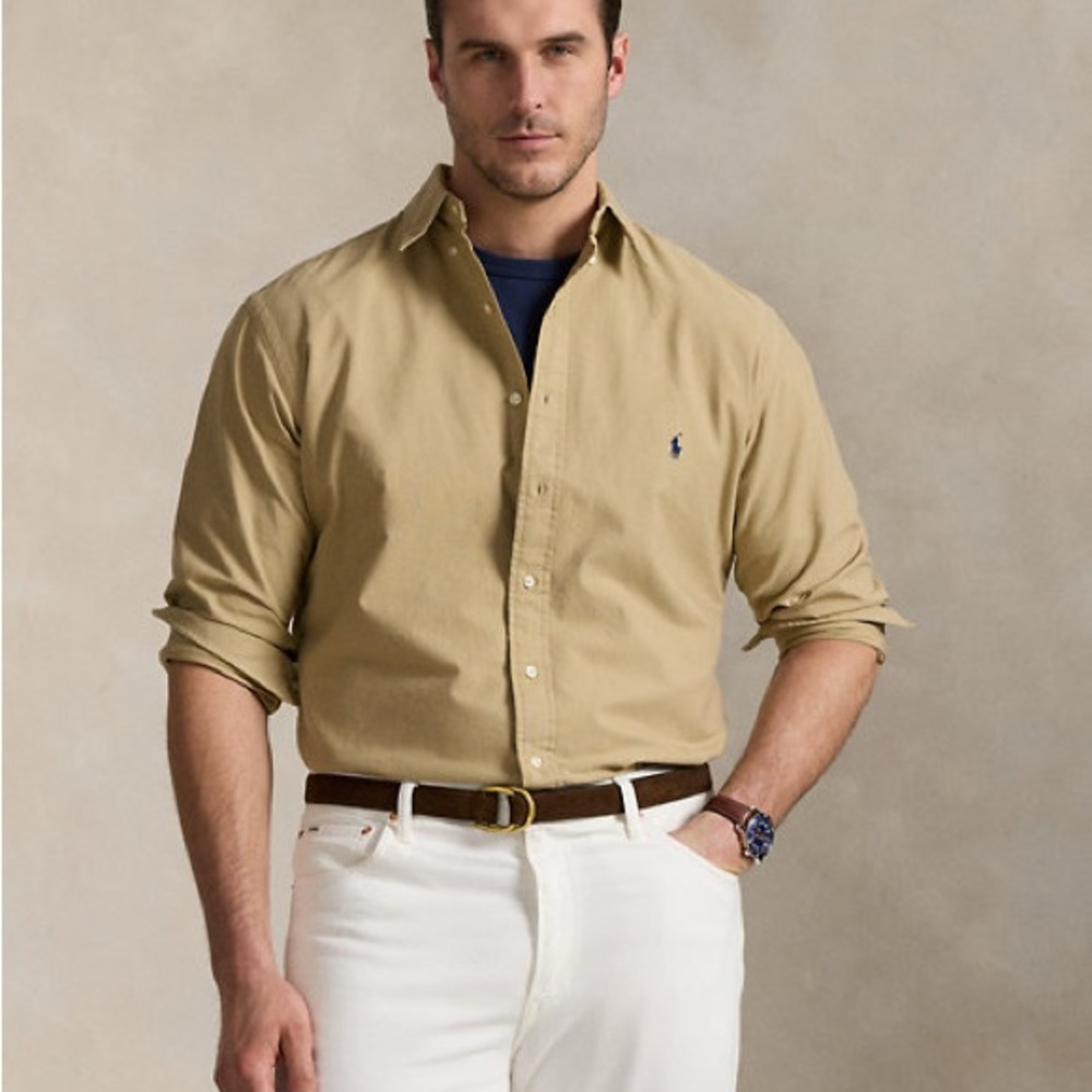 Ralph Lauren Men's Silk & Linen Button Down Shirt